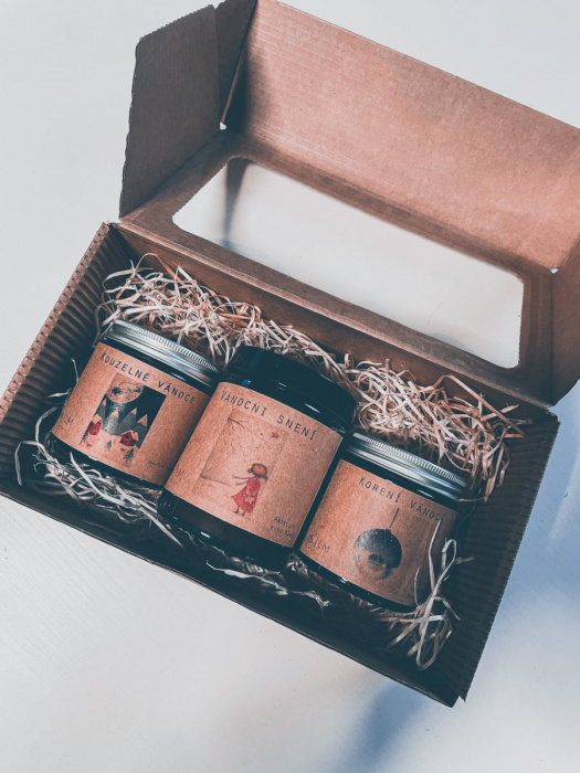 Sójové svíčky - DÁRKOVÉ BALENÍ..2x 120 a 1x 180 ml