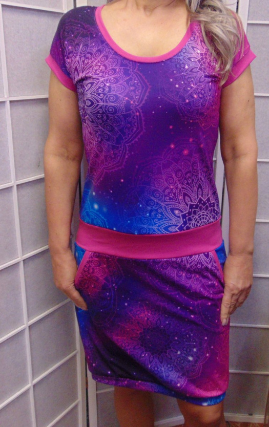 Šaty - fialové mandaly (bavlna)
