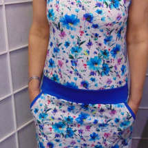 Šaty - modré květy (bavlna)