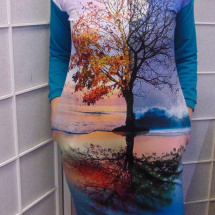Šaty s kapsami - strom, velikost XXL