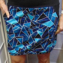 Sukně - modrá mozaika (bavlna)