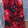 Dlouhá sukně - červené květy (polyester)