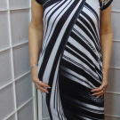 Šaty s kapsami - černobílý vzor, velikost M (bavlna)