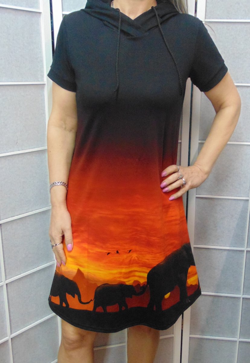 Šaty s kapucí - safari, velikost M - MAXI SLEVA:)