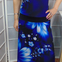 Dlouhé šaty - modré květy, velikost S - MAXI SLEVA:)