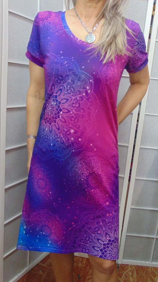 Šaty s výkrojem - mandala (bavlna)