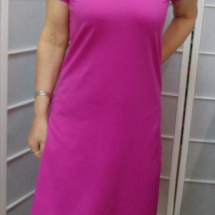 Šaty s výkrojem - magenta (bavlna)