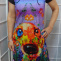 Šaty s kapucí - barevný pes (bavlna)