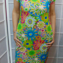 Šaty s kapsami - barevné květy S - XXXL