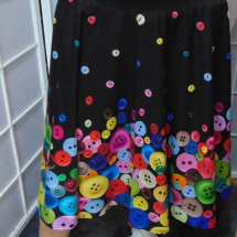 půlkolová sukně - barevné knoflíky S - XXL