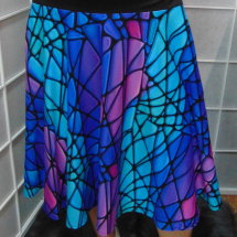 Půlkolová sukně s vysokým pasem - mozaika S - XXL