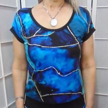 Tričko - modrý mramor (bavlna)