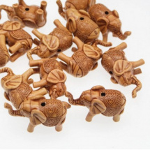 Akrylové korálky sloni - imitace dřeva - 40 mm