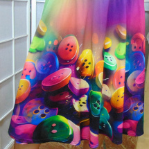 Půlkolová sukně - barevné knoflíky S - XXL