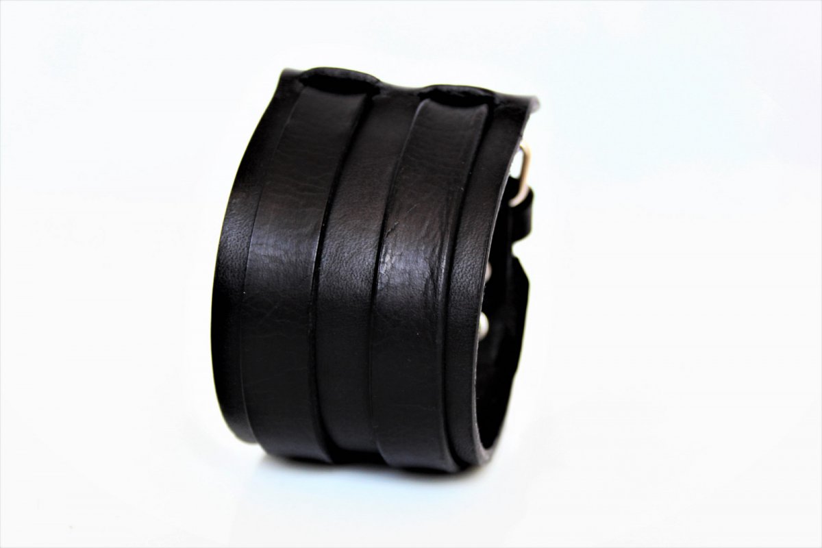 Pánský kožený náramek, šíře 5 cm