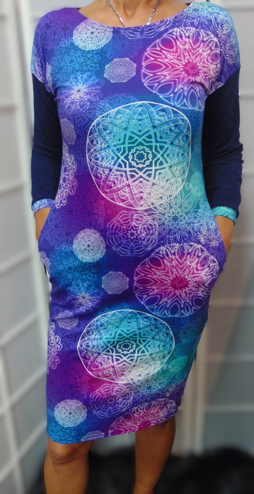 Šaty s kapsami - mandaly (bavlna)