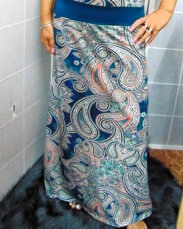 Dlouhá sukně - kašmírový vzor (bavlna)