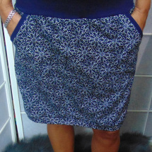 Sukně - vzor na tmavě modré (bavlna)