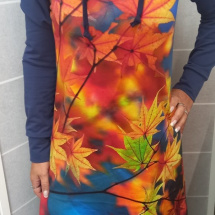 Mikinové šaty s kapucí - podzimní listí S - XXXL