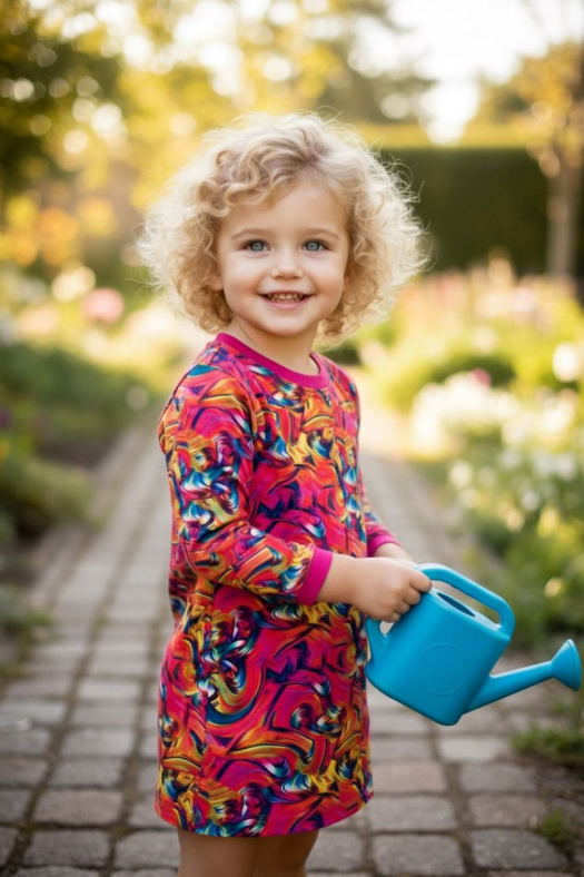 Dětské duhové šaty - 104,110