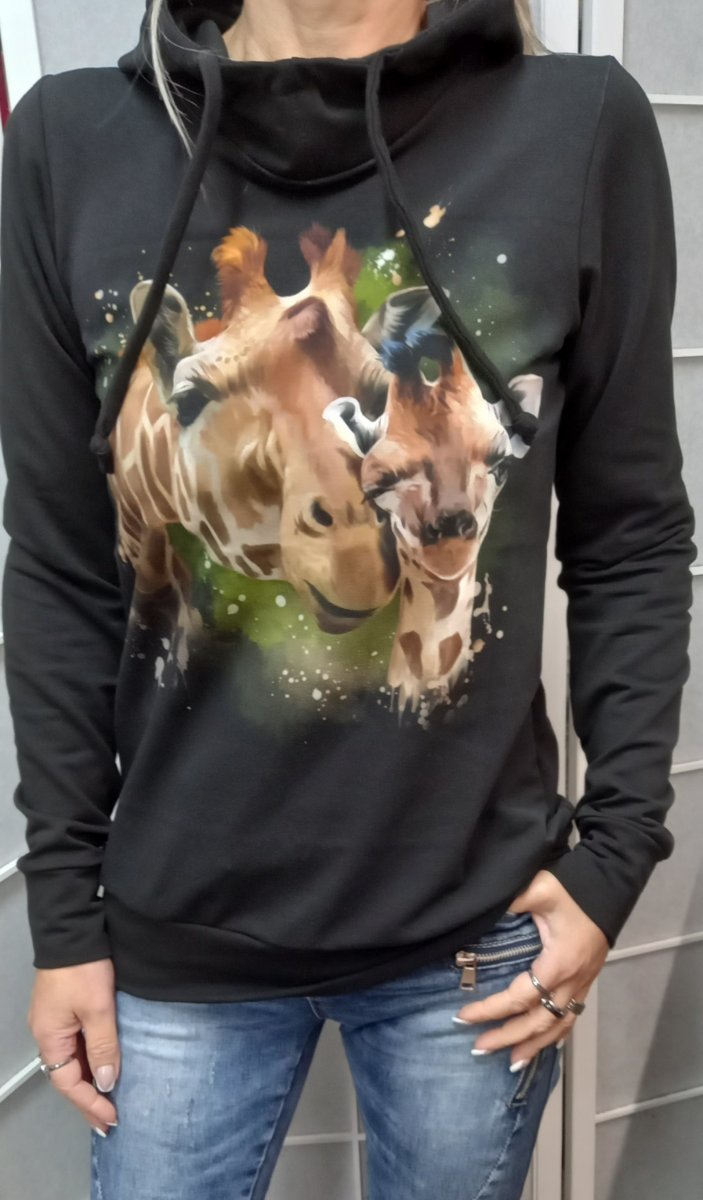 Mikina - žirsfí rodinka KAPUCE/ROLÁK (teplákovina)