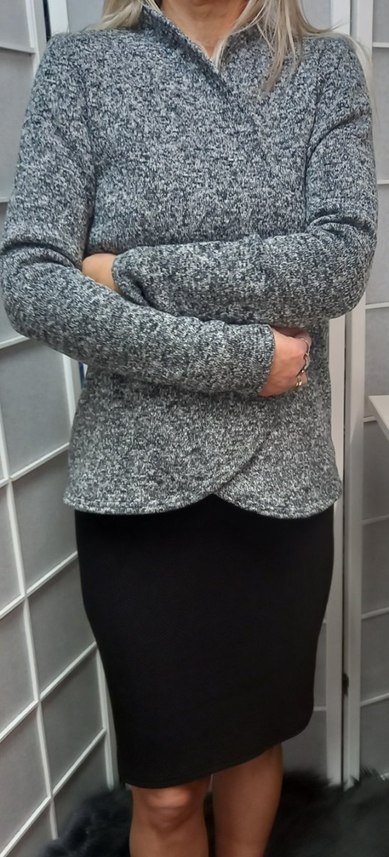 Sukně s 3D efektem - barva černá (teplákovina)