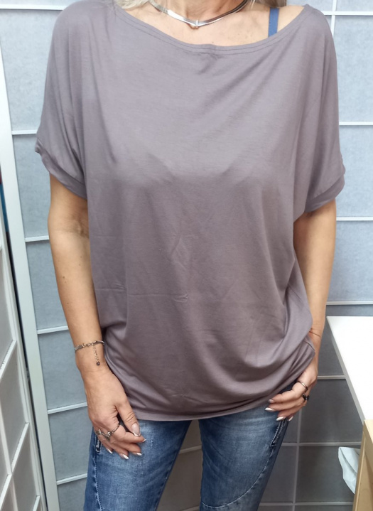 Volné tričko - barva kouřově šedá S - XL