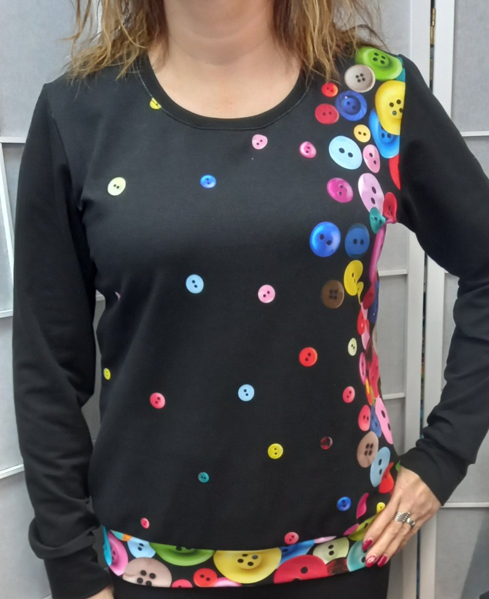 Mikina - knoflíky (teplákovina)