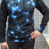 Mikina s kapucí - modrá světla (teplákovina)