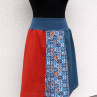 TERAKOTA V ORNAMENTECH (M/L) - dámská lněná sukně
