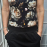 Šaty - pivoňky na černé, velikost M  ~ SLEVA ~