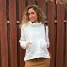 Bílá mikina s klokankou