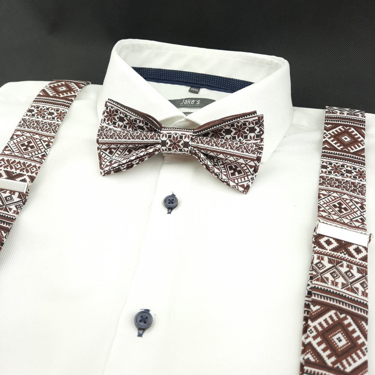 Set Folklórní Motýlek a Šle - hnědý