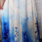 Půlkolová dlouhá sukně - modré květy S/M - ZVÝHODNĚNÁ CENA