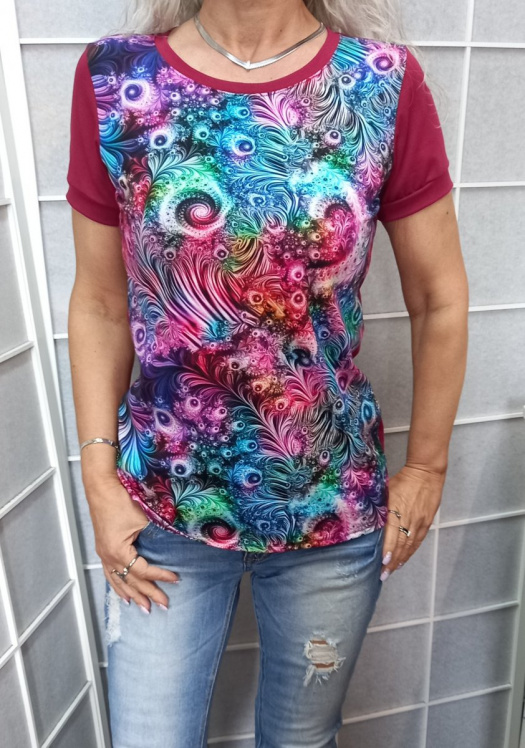 Tričko - pestrobarevný vzor (bavlna)