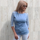 Tričko s madeirou - světle modrá