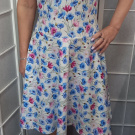 Šaty s půlkolovou sukní - chrpy S - XXXL (bavlna)