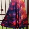 Dlouhá půlkolová sukně - leknín (umělé hedvábí)