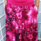 Dlouhá půlkolová sukně s vysokým pasem - růžový abstrakt (viskóza)