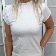 Tričko se stojáčkem - barva bílá (bavlna)