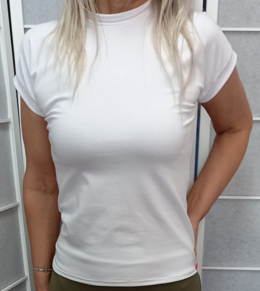 Tričko se stojáčkem - barva bílá (bavlna)
