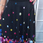 Dlouhá půlkolová sukně - barevné knoflíky (umělé hedvábí)