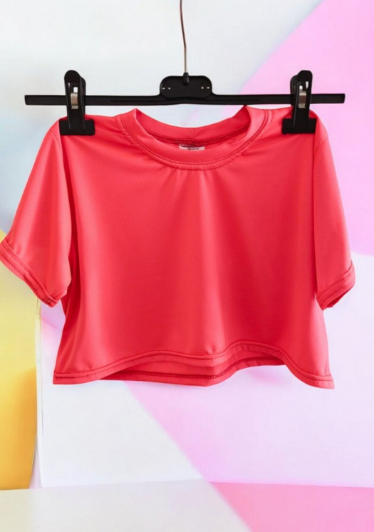 Dětský růžový crop top