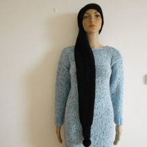 Maxi dlouhá čepice 2v1 s vlnou