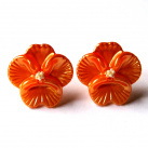 Perlové oranžové macešky.