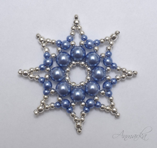 kovová hvězda modro-stříbrná 1