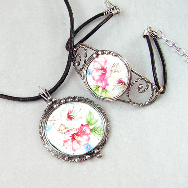 Květinová souprava - smalt