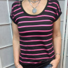 Dámské tričko - růžové pruhy (bavlna)