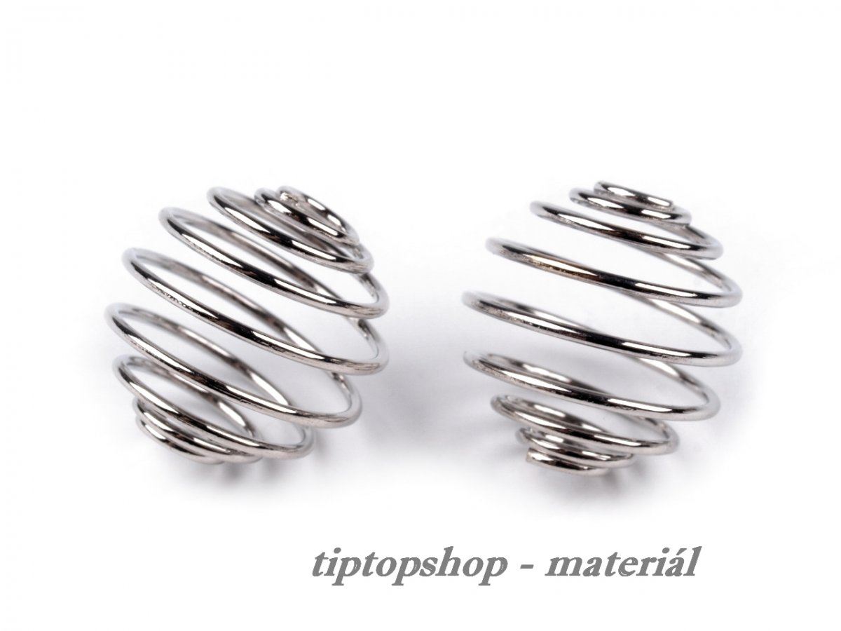 Klec na korálky, platina 12x12mm (20ks)