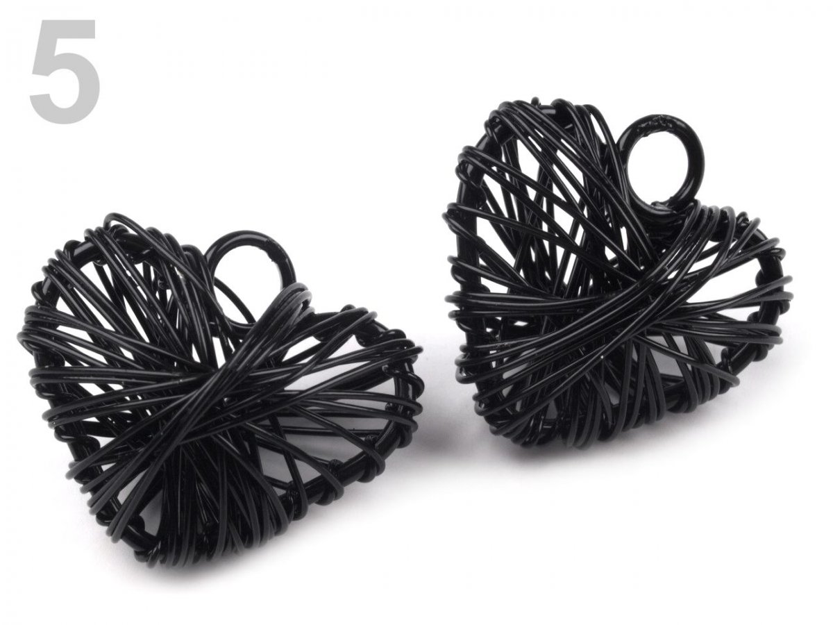 Přívěsek drátovaný srdce 20x22mm